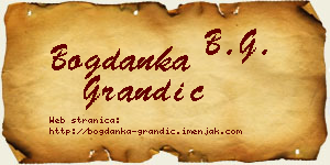 Bogdanka Grandić vizit kartica